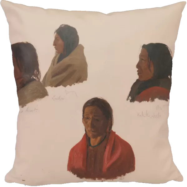 Studies of Indian Chiefs Made at Fort Laramie, ca. 1859. Creator: Albert Bierstadt