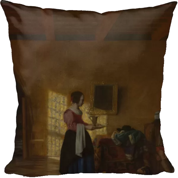 Woman with a Water Pitcher, and a Man by a Bed, ca. 1667-70. Creator: Pieter de Hooch