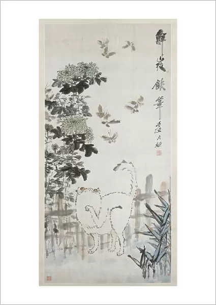 Cat and Butterfly, 19th century. Creator: Xugu