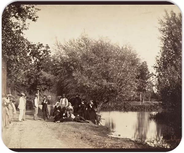 Scene pres d un etang au moulin du Petit-Mourmelon, 1857