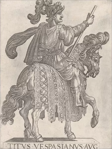 Plate 11: Titus Vespasian on horseback facing right from the First Twelve Emperors o
