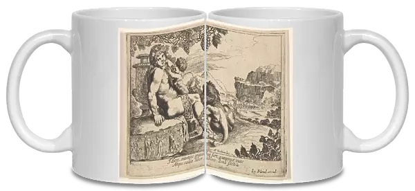 Bacchus, Satyr, and Lion, 1610-42. Creator: Pierre Brebiette