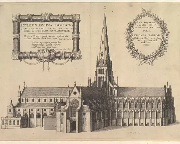 Saint Pauls from the South Showing the Spire (Ecclesiae Paulinae Prospectus... ), 1657