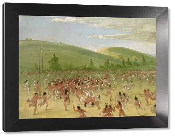 Ball-play of the Choctaw--ball up, 1834-1835. Creator: George Catlin