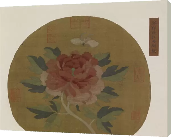 Tapestry: a peony and butterfly, Possibly Ming dynasty, 1368-1644. Creator: Unknown