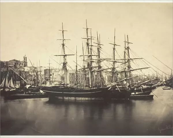 Ships in the Harbor at Sete, 1857. Creator: Gustave Le Gray