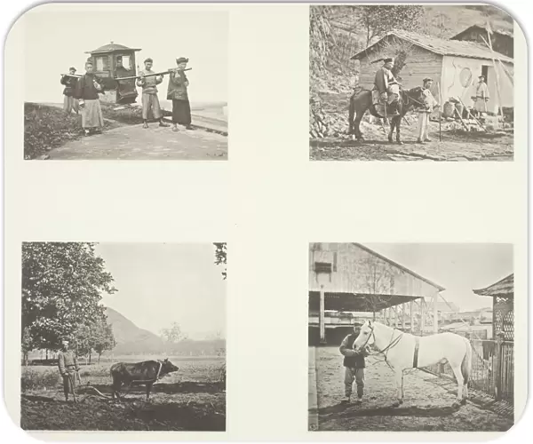 The Sedan; A Military Officer; The Plough; A North China Pony, c. 1868