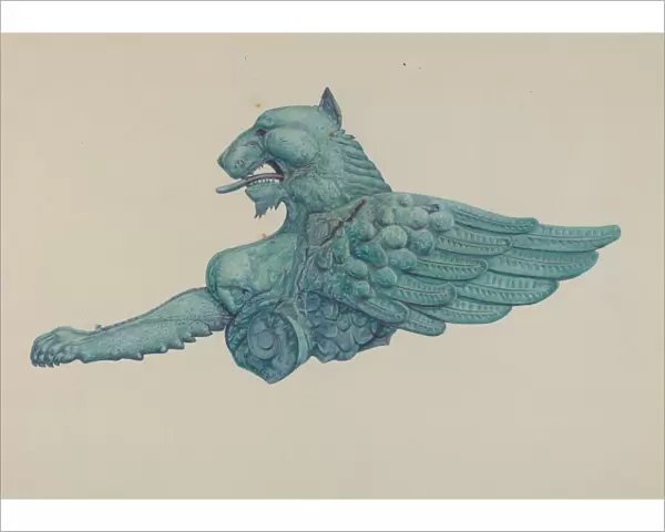 Ornamental Iron Griffon, 1935  /  1942. Creator: Harriette Gale