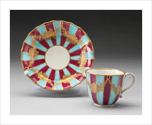 Cup and Saucer, Worcester, c. 1770. Creator: Royal Worcester