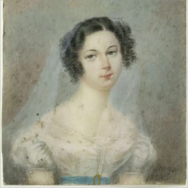 Portrait of Ewelina Hanska, nee Rzewuska (1801-1882), 1820s. Creator: Anonymous