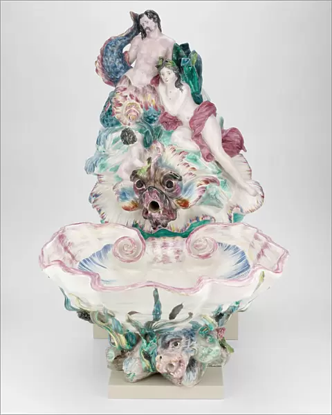 Wall Fountain and Basin, Sceaux, c. 1755. Creator: Sceaux Faience Manufactory