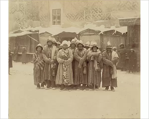 Monks in Kalandar-Khane, Samarkand, between 1905 and 1915. Creator: Sergey Mikhaylovich Prokudin-Gorsky