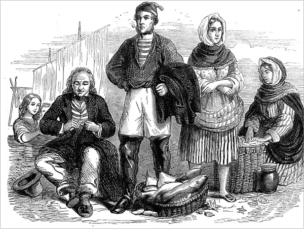 Newhaven fishermen and fishwives, 1862. Creator: Unknown