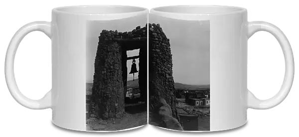Acoma belfry, c1905. Creator: Edward Sheriff Curtis