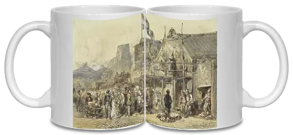 Fair in Leeuwarden, the Oldenhove in the distance, 1853. Creator: Herman Frederik Carel Ten Kate