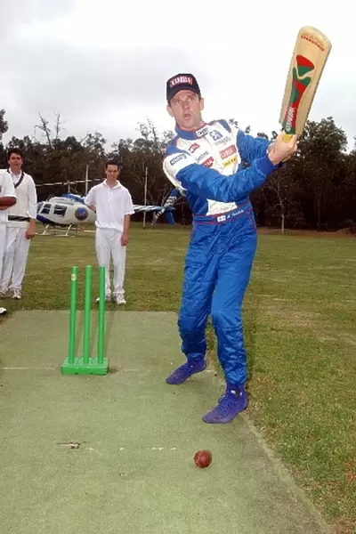 World Rally Championship: Marcus Gronholm Peugeot, tries his hand at cricket