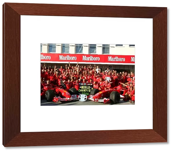 Formula One World Championship: The Ferrari team celebrate a sixth consecutive Constructors Championship