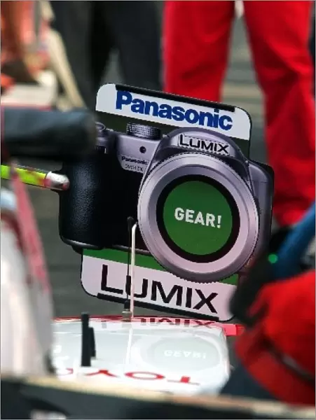 Formula One World Championship: Panasonic Lumix pitstop lollipop for the Toyota team
