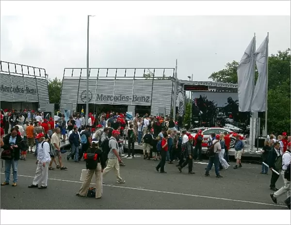 Formula One World Championship: The Mercedes-Benz stand in the trade area
