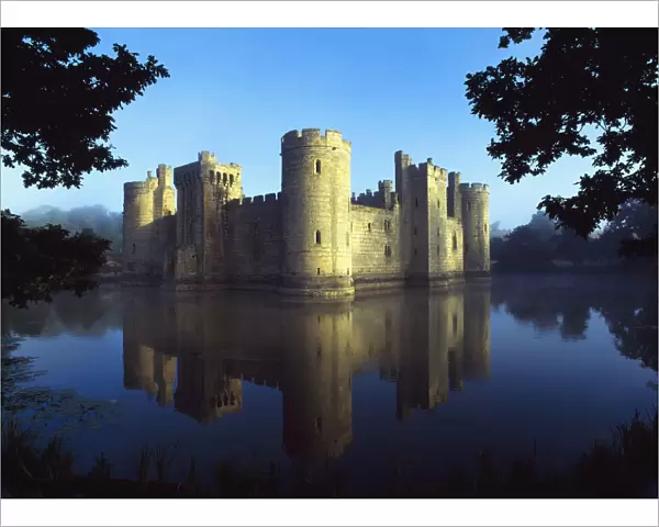 The Majestic Bodiam Castle And Its Reflection In Surrounding Moat