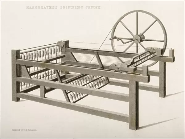 Hargreaves Spinning Jenny. Engraved By T. E. Nicholson In 1830S