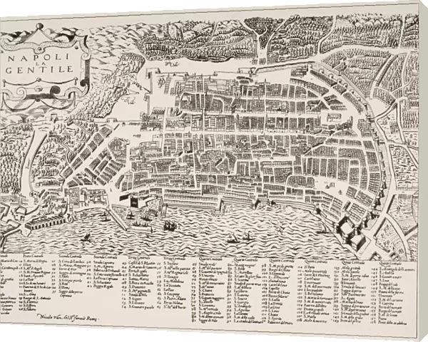 Map Of Naples Italy Undated But Put As Circa 1600 By Map Room British Museum