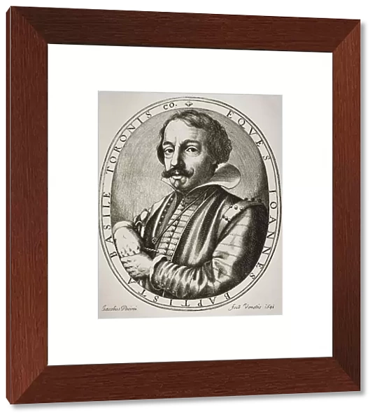 Giambattista Basile, Circa 1575-1632 Italian Author Of The Pentamerone Of Giambattista Basile From Woodcut By His Friend Jacobus Pecini Made In 1641, Engraver Nicolaus Perrey