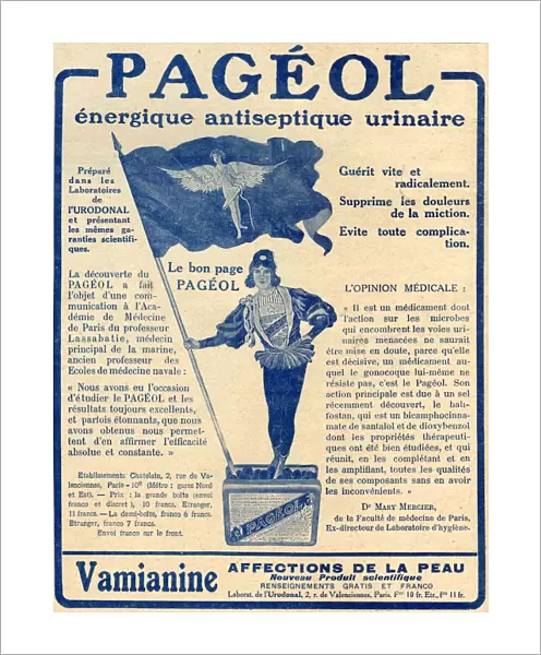 French Advertisement C. 1916 For PagA©ol An Energetic Urinary Antiseptic