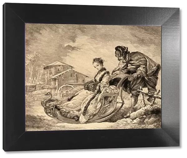 Winter Amusement By E. Champollion After Boucher, Engraved By A. Quantin