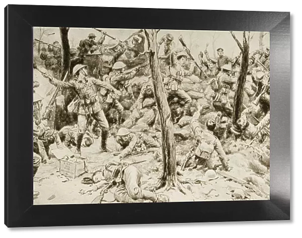 Heroes Of Delville Wood: The Glorious Defence Of The South Africans In July, 1916. Drawn By Frank Dadd