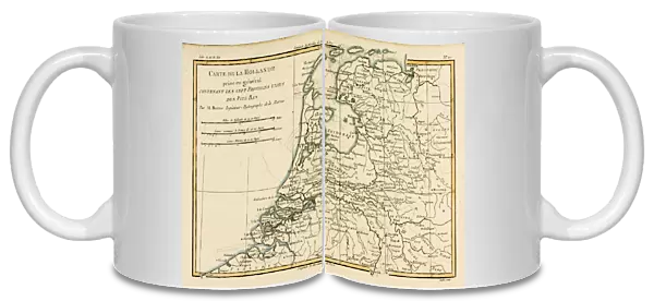 Map Of Holland, Circa. 1760. From 'Atlas De Toutes Les Parties Connues Du Globe Terrestre 'By Cartographer Rigobert Bonne. Published Geneva Circa. 1760