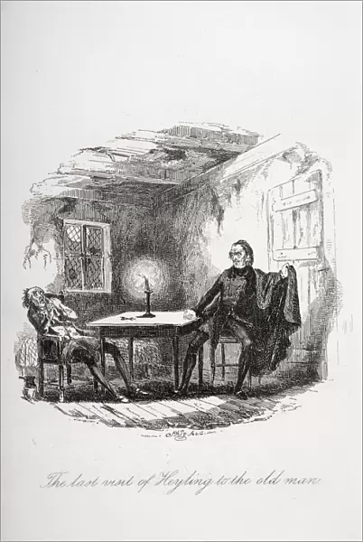 The Last Visit Of Heyling To The Old Man. Illustration From The Charles Dickens Novel The Pickwick Papers By H. K. Browne Known As Phiz