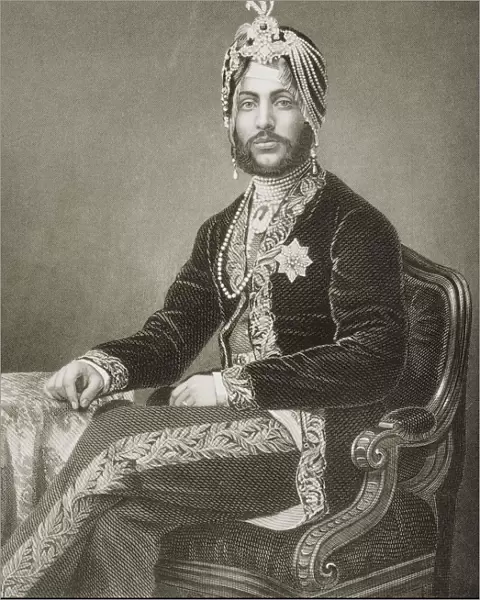 Dhuleep Singh, Maharajah Of Lahore, 1837-1893. Engraved By D. J. Pound From A Photograph By Mayall. From The Book The Drawing-Room Portrait Gallery Of Eminent Personages Published In London 1859
