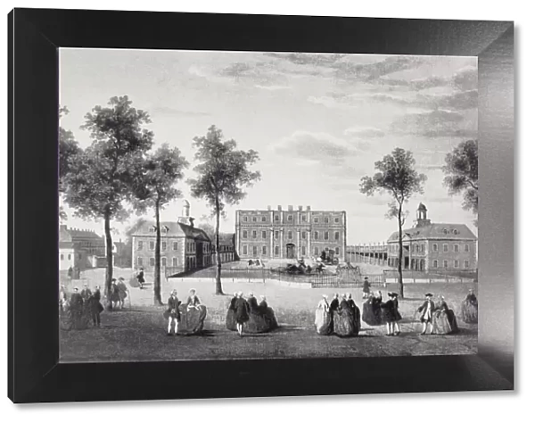 Buckingham House As It Was Circa 1750. After A Contemporary Oil Painting. The House Was The Core Of Todays Palace. From The Book Buckingham Palace, Its Furniture, Decoration And History By H. Clifford Smith, Published 1931