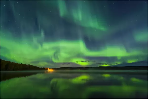 Northern Lights, Birch Lake, Fairbanks, Alaska, USA