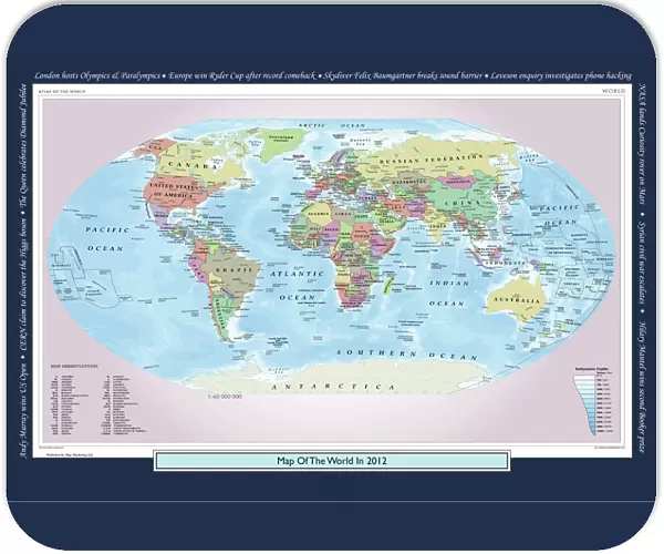Historical World Events map 2012 UK version