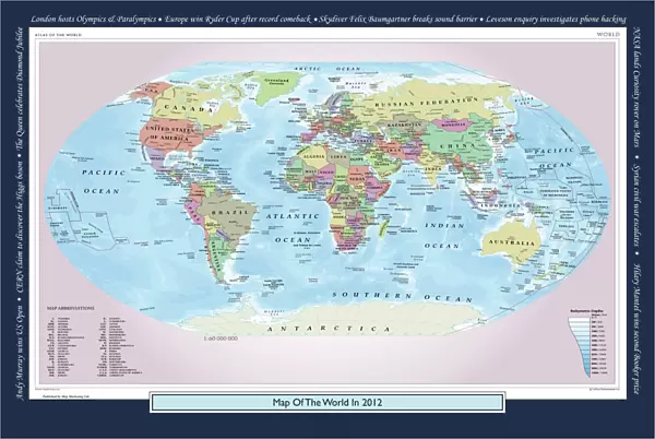 Historical World Events map 2012 UK version
