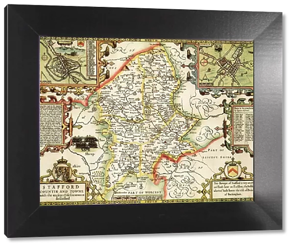 Staffordshire Historical John Speed 1610 Map