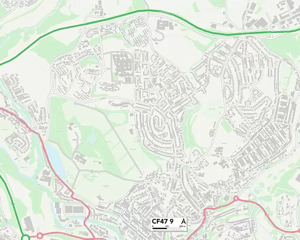 Merthyr Tydfil CF47 9 Map