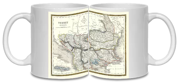 Old Map of Turkey in Europe 1852 by Henry George Collins