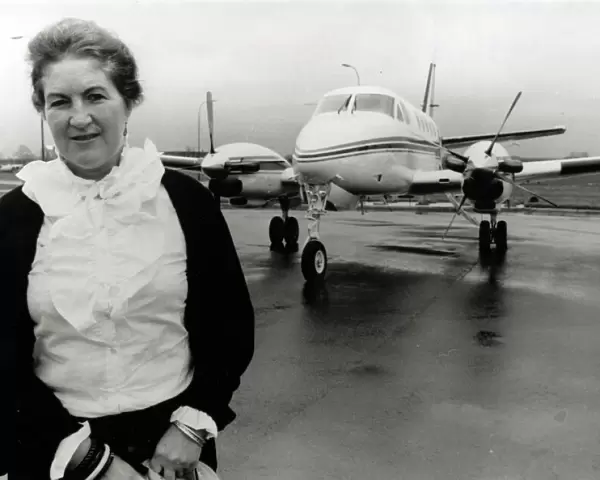 Laura Ashley with her private jet 23  /  03  /  1981