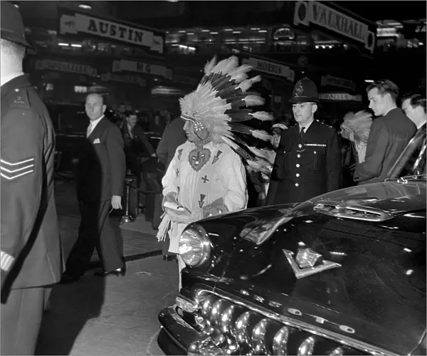 White Eagle and other Red Indians at a motor show. October 1952 C5260
