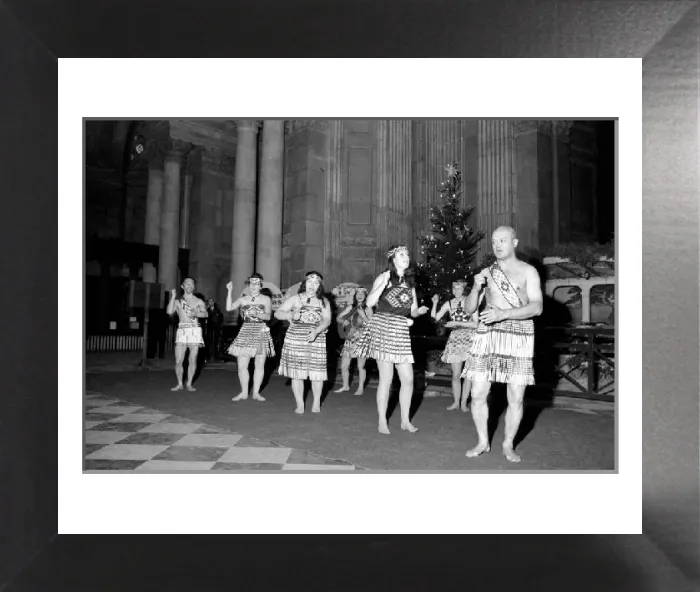 Framed Print : Print of The London Maori Club performing at St. Pauls Cathedral in 1969