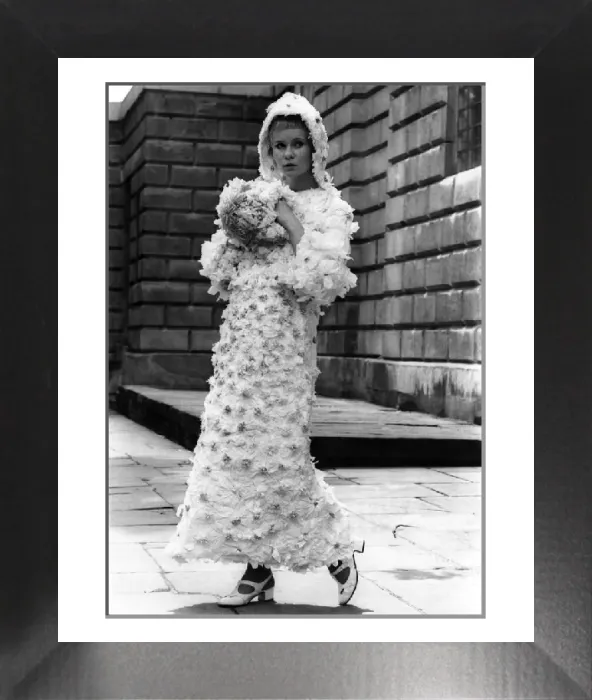 Framed Print : A paper wedding gown made of white crepe paper, designed and stitched by Louise Miller Framed Print : A paper wedding gown made of white crepe paper, designed and stitched by Louise Miller