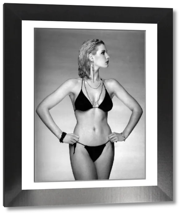 Framed Print : Fashion - Beachwear Print, March 1985 Framed Print : Fashion - Beachwear Print, March 1985