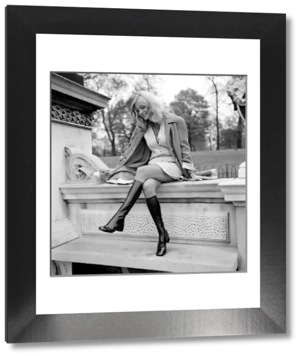 Framed Print : Fashion Print: Monica Hahn modelling boots, November 1969 Framed Print : Fashion Print: Monica Hahn modelling boots, November 1969