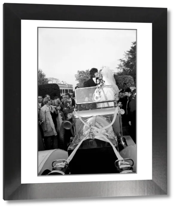 Framed Print : Vintage Car Photo Print of Alan Blakley's Wedding