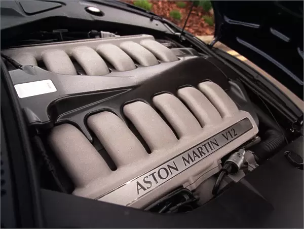 The v12 engine of an Aston Martin Vantage