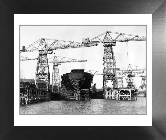 Framed Print : A Ship Being Built at the River Tyne Print Framed Print : A Ship Being Built at the River Tyne Print