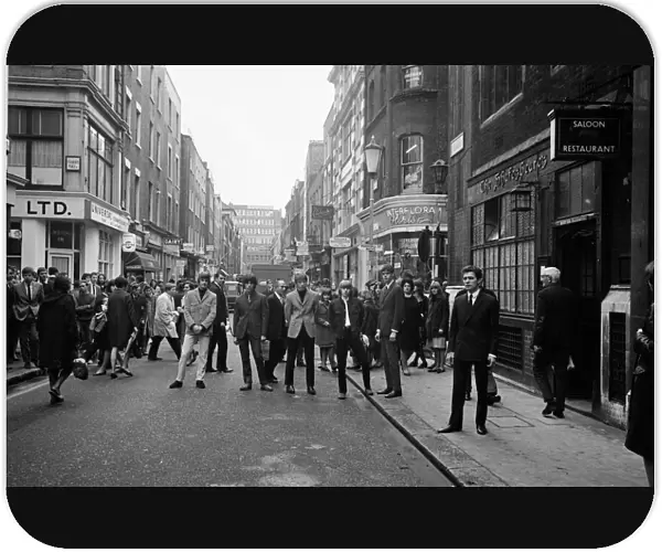 'The Yardbirds'pop group standing on Carnaby Street, London